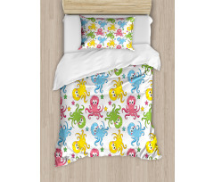 Cheerful Ocean Animals Duvet Cover Set