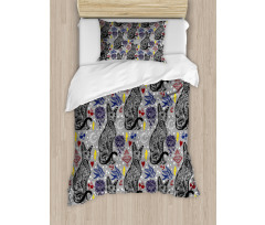 Vintage Mystical Cat Duvet Cover Set