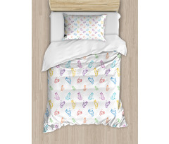 Doodle Style Colorful Duvet Cover Set