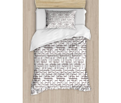 Abstract Modern Grid Duvet Cover Set