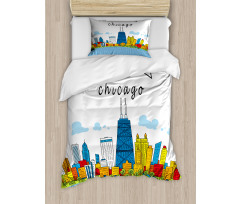 Chicago USA Cartoon Duvet Cover Set