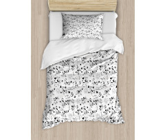 Monochrome Dog Healthy Duvet Cover Set