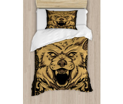 Card Style Angry Animal Duvet Cover Set