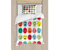 Abstract Watercolor Faces Duvet Cover Set