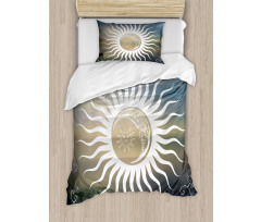 Celestial Body Silhouettes Duvet Cover Set