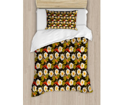 Japan Inspired Lotus Koi Duvet Cover Set