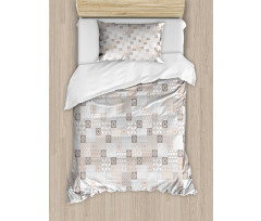 Oriental Checkered Motif Duvet Cover Set