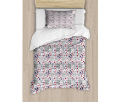 French Travel Pattern Duvet Cover Set