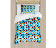 Abstract Daisies Bugs Duvet Cover Set