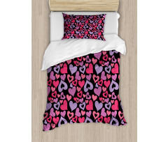 Pinkish Hearts Valentines Duvet Cover Set