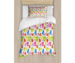 Colorful Butterflies Happy Duvet Cover Set