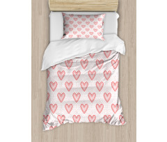 Dotted Heart Pattern Duvet Cover Set