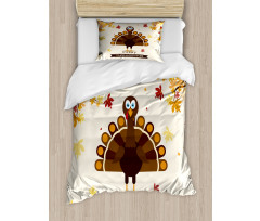 Fall Season Animal Leaf Duvet Cover Set