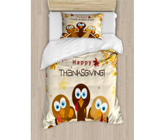 Autumn Leaves Animals Duvet Cover Set