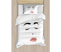 Sleeping Woman Face Duvet Cover Set