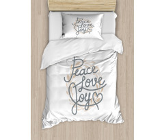 Lettering Love Joy Words Duvet Cover Set