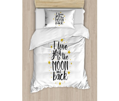 Doodle Stars and Words Duvet Cover Set