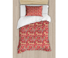 Kitty Doodle Paws Bow Tie Duvet Cover Set