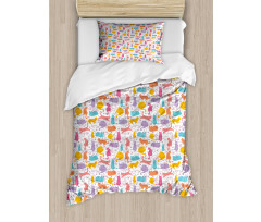 Sleeping Playing Joyful Duvet Cover Set