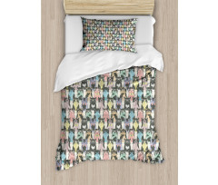 Retro Hipster Bow Ties Duvet Cover Set