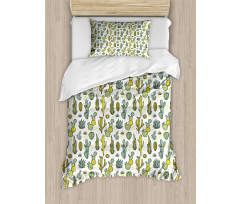 Tropical Foliage Motif Duvet Cover Set