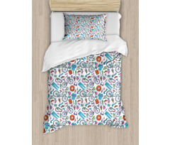 Retro Hipster Lifestyle Duvet Cover Set