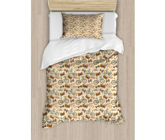 Hipster Gentleman Theme Duvet Cover Set