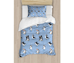 Skating Penguins Duvet Cover Set