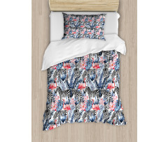 Flamingo with Zebra Duvet Cover Set