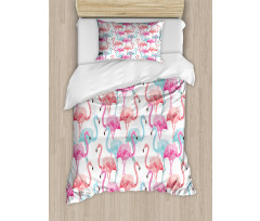 Hawaii Flamingos Duvet Cover Set