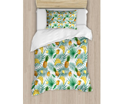 Exotic Fruits Leaves Duvet Cover Set