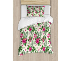 Plumeria Hibiscus Duvet Cover Set