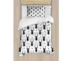 Monochrome Animal Head Duvet Cover Set