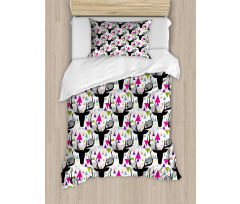Animal Head with Antlers Duvet Cover Set