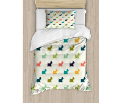 Polka Dot Terriers Duvet Cover Set