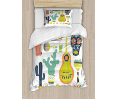 Mexican Motifs Taco Duvet Cover Set