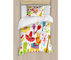 Party Pattern Cactus Duvet Cover Set