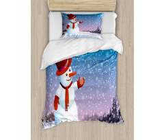 Happy Cartoon Snowfall Duvet Cover Set