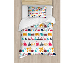 Colorful Trucks Duvet Cover Set