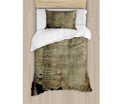 Faded Instrument Design Duvet Cover Set