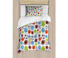 Basketball and Football Duvet Cover Set