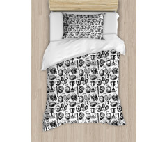 Monochrome Baseball Glove Duvet Cover Set