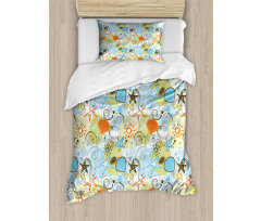 Retro Beach Pattern Duvet Cover Set