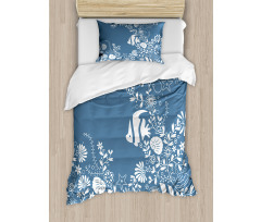 Flowers and Fishes Duvet Cover Set