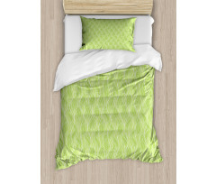 Green Curvy Twigs Botany Duvet Cover Set