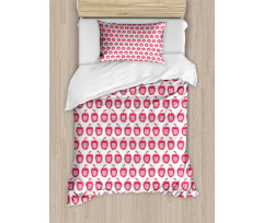 Doodle Pink Girls Pattern Duvet Cover Set