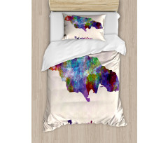 Abstract Country Map Duvet Cover Set