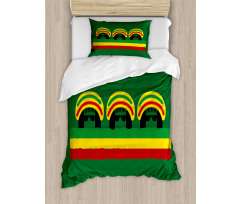 Reggae Themed Hat Duvet Cover Set