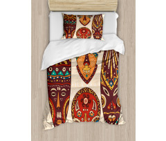 Indigenous Folk Mask Graphic Duvet Cover Set