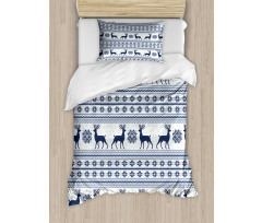 Pixel Art Style Reindeer Duvet Cover Set